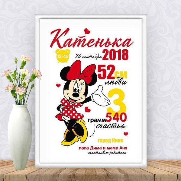 Метрика "Минни Маус красно-белая" ТС_метрик_минни_красн_бел фото