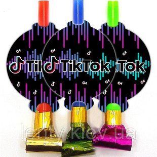 Язычки -&nbsp;гудки "Тик Ток" (6 шт/уп) в стиле карнавальные малотиражные ТС_SM_язычк_ТикТок_6шт фото