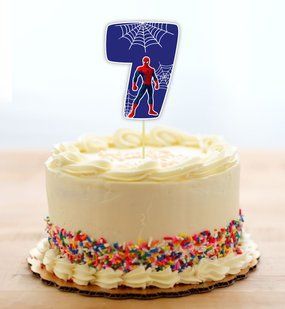 Топпер-цифра (от 0 до 10см цифра) вырубка "Spiderman / Спайдермен" (1шт) 7 ТС_цифра_топпер_Спайдерме_9 фото