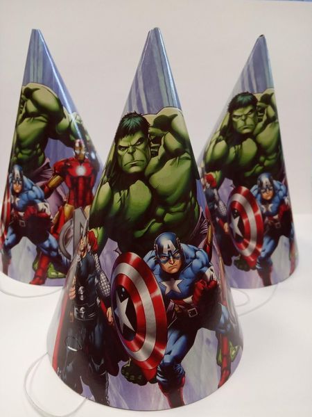 Колпачки, Мстители/Супергерои/AVENGERS / Марвел праздничные карнавальные 16 см (1шт)- ПРА_н-р_колпчк_Мстители/С фото