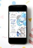 Электронное приглашение "Baby shower. Гендер Пати Ждем мальчика" ТС_Элект_пригл_мальч_слон фото