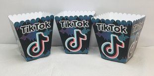 Коробочка для попкорна "Тик Ток" Поштучно 10см высота SM_короб_5шт_тик-ток фото