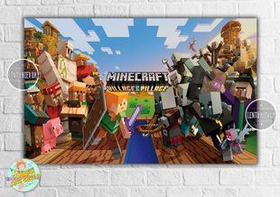 Плакат "Майнкрафт / Minecraft" битва 120х75 см для Кенди - бара (Тематический) - Тс_пл_майн_інд фото