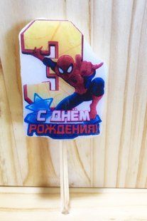 Свечи (5см) цифры с картинкой "Человек Паук / Spider-Man"- 3 1000_свч_цфр_SpiderMan_10 фото