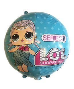 Шар фольгированный круглый Куклы Лол / LOL Бирюзовый (45см) ФЕР_ВК_Шар_Кукла_LOL_бир фото