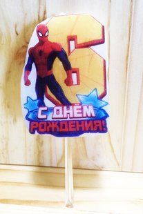 Свечи (5см) цифры с картинкой "Человек Паук / Spider-Man"- 6 1000_свч_цфр_SpiderMan_10 фото