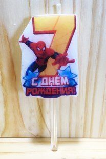 Свечи (5см) цифры с картинкой "Человек Паук / Spider-Man"- 7 1000_свч_цфр_SpiderMan_10 фото
