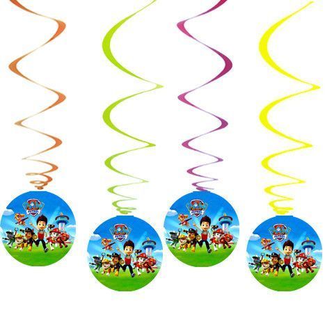 Подвески "Щенячий патруль" (6 шт) (спиральки бумажные Редкие малотиражные) - SM_подвск_ЩенячийП_6шт фото