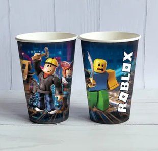 Стаканчики (Поштучно 250мл) в стиле "Роблокс / ROBLOX" бумажные одноразовые ТС_сткн_Роблокс фото