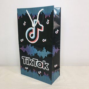 Пакет бумажный "Тик Ток" подарочный 32х18х9см- SM_пакет_32х18_ТикТок фото