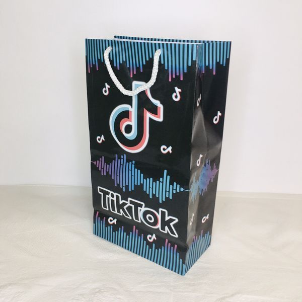 Пакет бумажный "Тик Ток" подарочный 32х18х9см- SM_пакет_32х18_ТикТок фото
