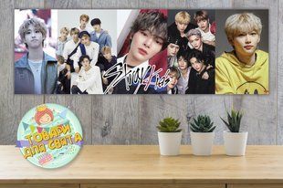 Плакат "Стрей Кидс / Stray Kids" k-pop к-поп" 30х90 см для Кенди - бара (Тематический) - ТС_плСтрейКідс_30х90_Б/н фото