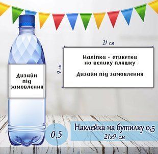 Индивидуальная наклейка на большую бутылку. Дизайн под заказ (21*9см) ТС_Нак_Бут_21х9_інд_дизай фото