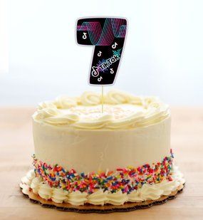 Топпер-цифра (от 0 до 10см цифра) вырубка "Тик Ток/Tik Tok" (1шт)- КАРТОН 7 ТС_цифр_0_тик_ток фото