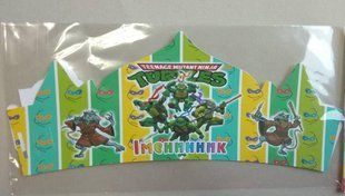 Корона картонная тематическая детская - Черепашки Ниндзя Іменинник/З Днем Народження- Украинский SM_кор_Черепашки_укр_дев фото