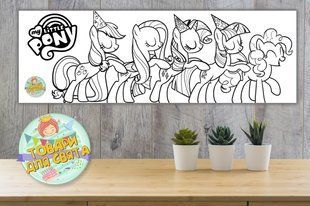 Плакат Раскраска "Маленькие Пони/Little pony" 30х90 см ТС_раскраска_30х90_пони фото