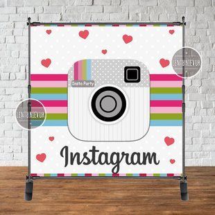 Баннер "Инстаграм/Instagram Party" 2х2м с люверсами. Фотозона (виниловый) на день рождения - 153234815 ТС_Баннер_2х2_инста_инд фото